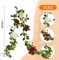 Artificial Rose Garlands Rose Vines Leaves Banners Hanging Floral Garland(Burnt Orange)